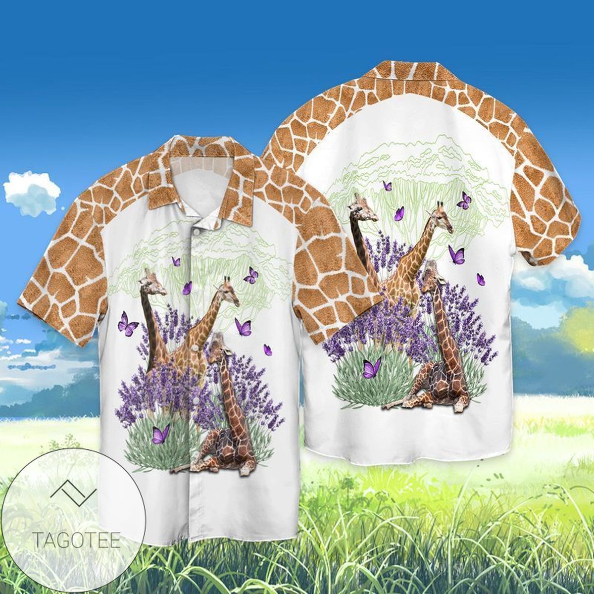 Giraffe Apparel Giraffe Hawaiian Button Up Shirt