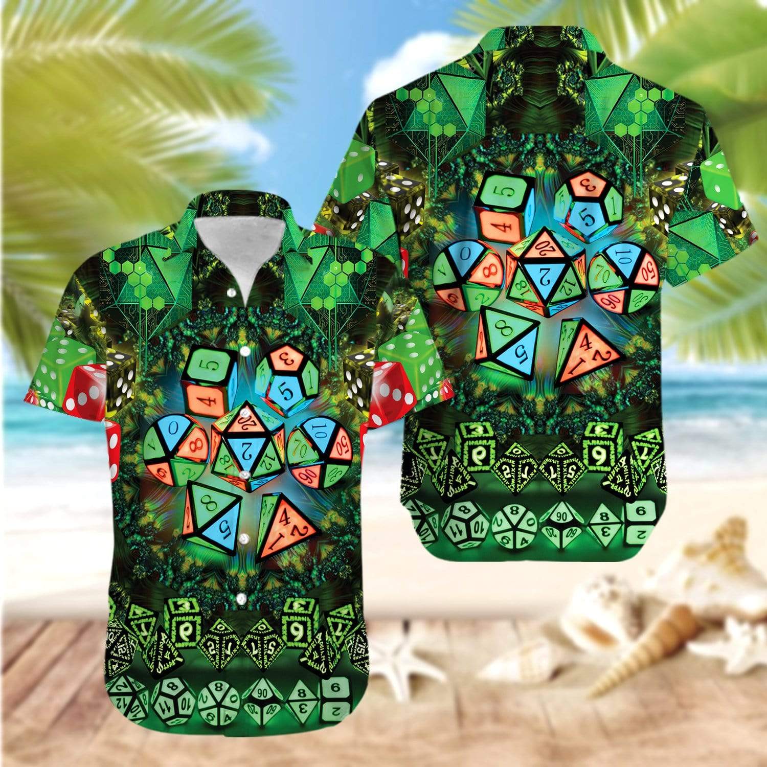 Glowing Kaleidoscope Dice Hawaiian Shirt