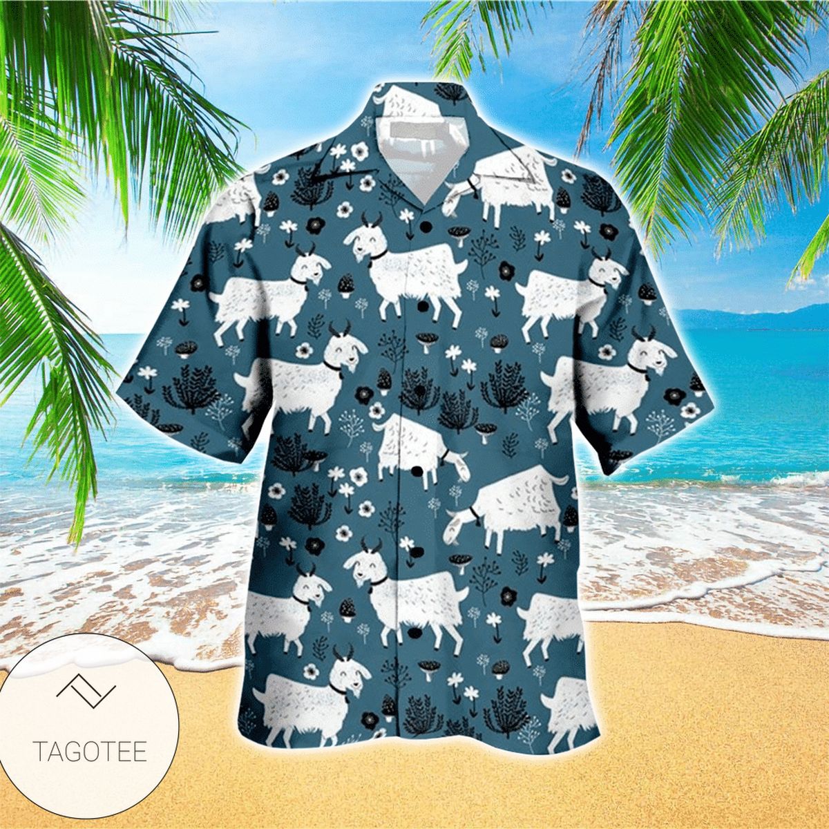 Goat Pattern Print Design Hawaiian Shirt