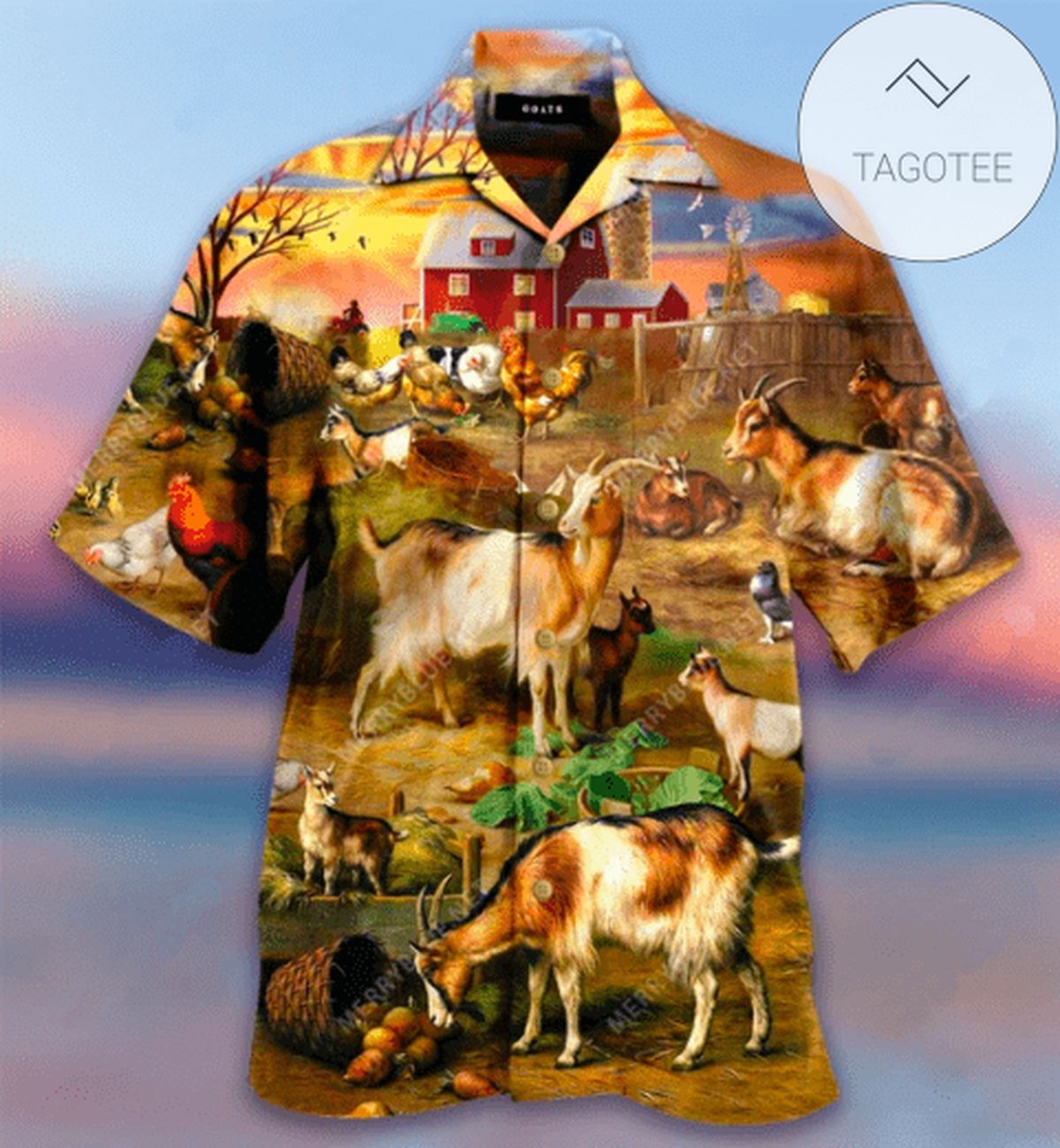 Goats In Bluebonnets Unisex Hawaiian Shirt