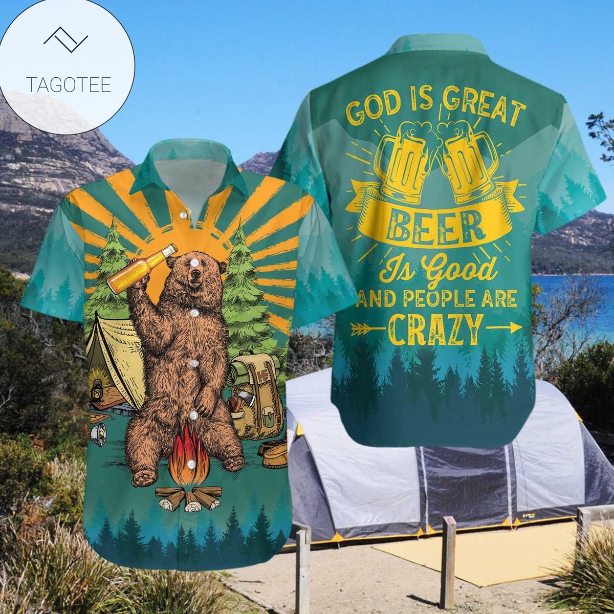 God Jesus And Rabbit For men And Women Graphic Print Short Sleeve Hawaiian Casual Shirt