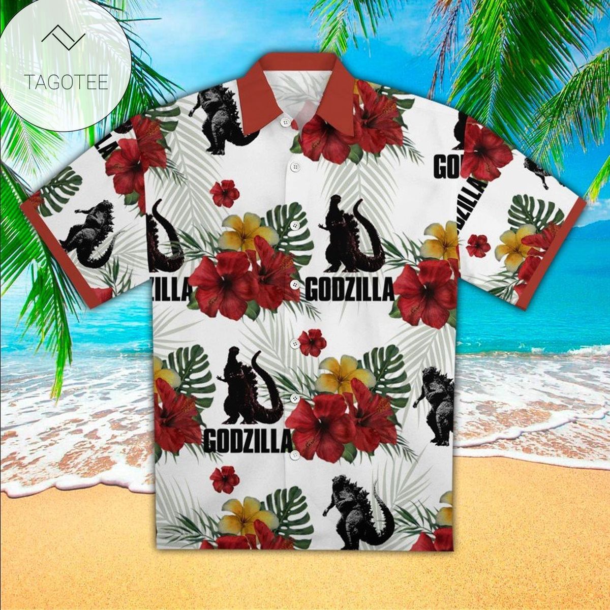 Godzilla Hawaiian Shirt Godzilla Button Up Shirt