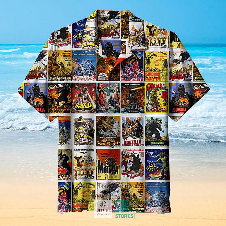 Godzilla Vintage Kaiju Covers Hawaiian Shirt