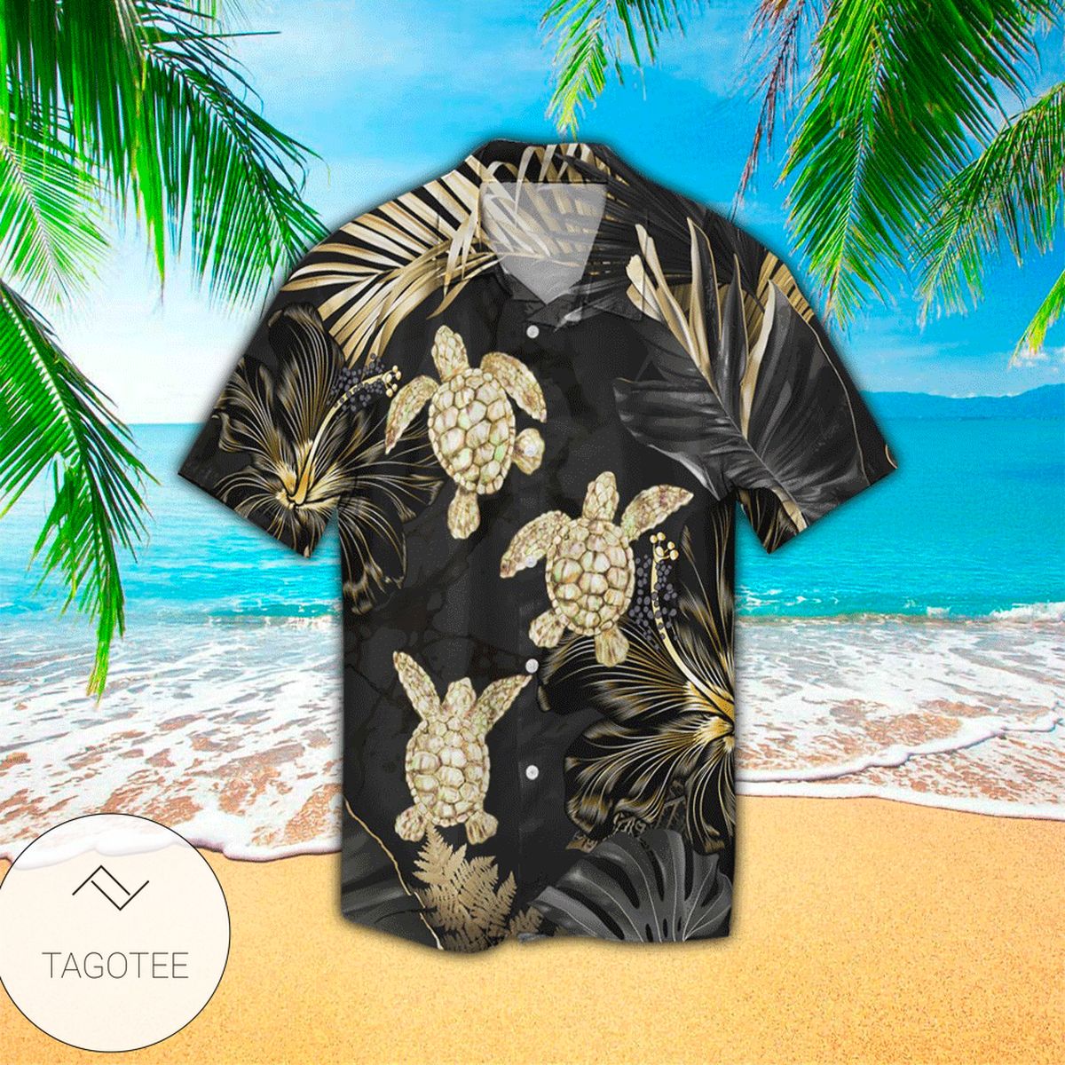 Golden Retriever Tropical Plants 3d Hawaiian Shirt For Men With Vibrant Colors And Textures