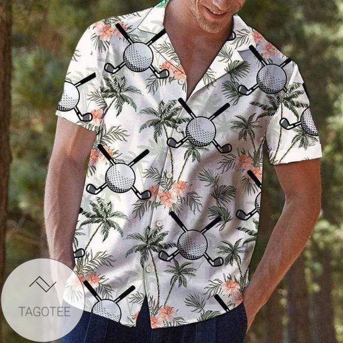 Goldendoodle Tropical Plants 3d Hawaiian Shirt For Men With Vibrant Colors And Textures