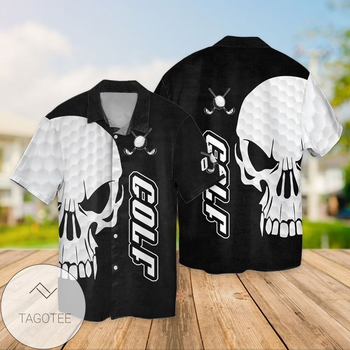 Golf Blade Skull Hawaiian Shirt