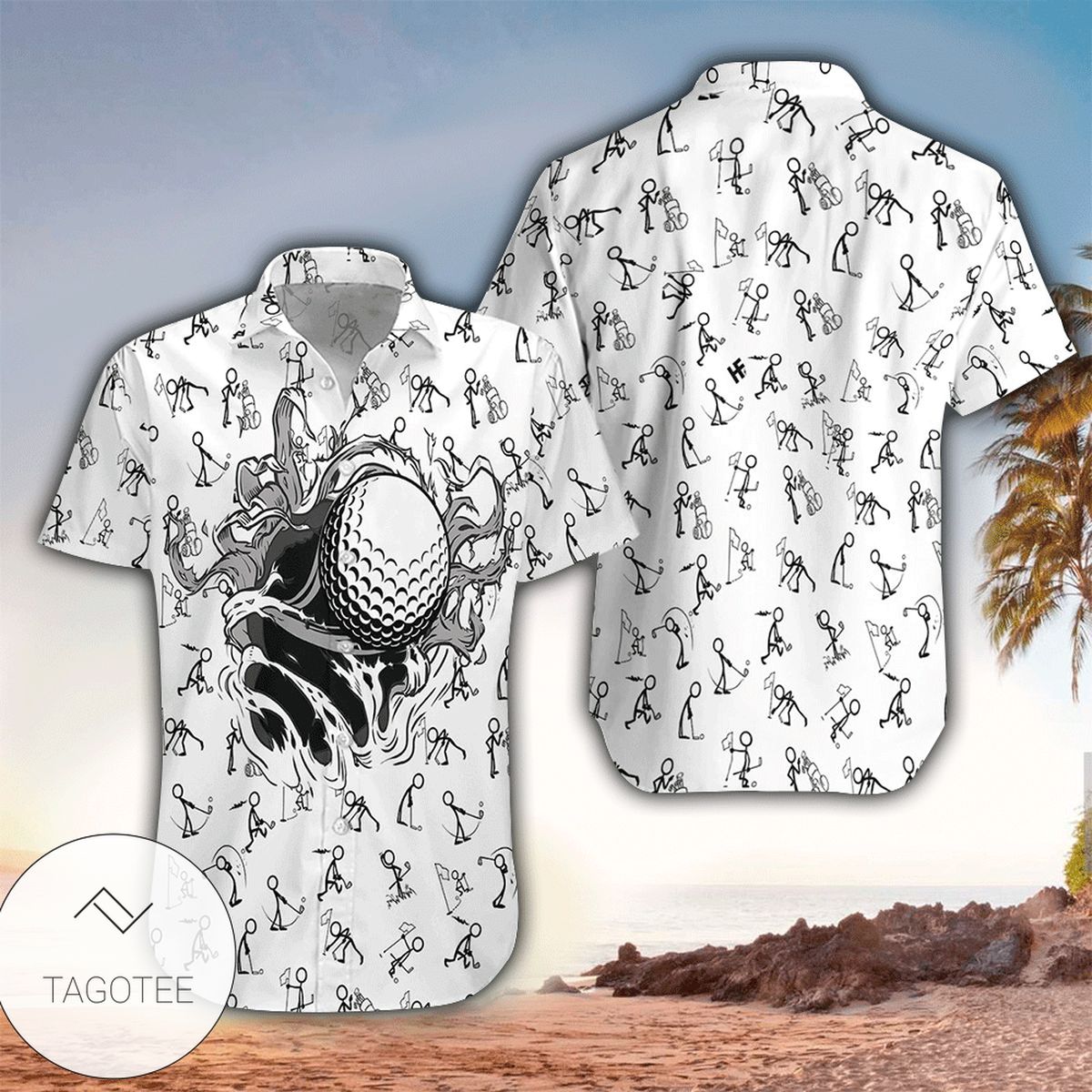 Golf Heartbeat Lifeline Hawaiian Shirt