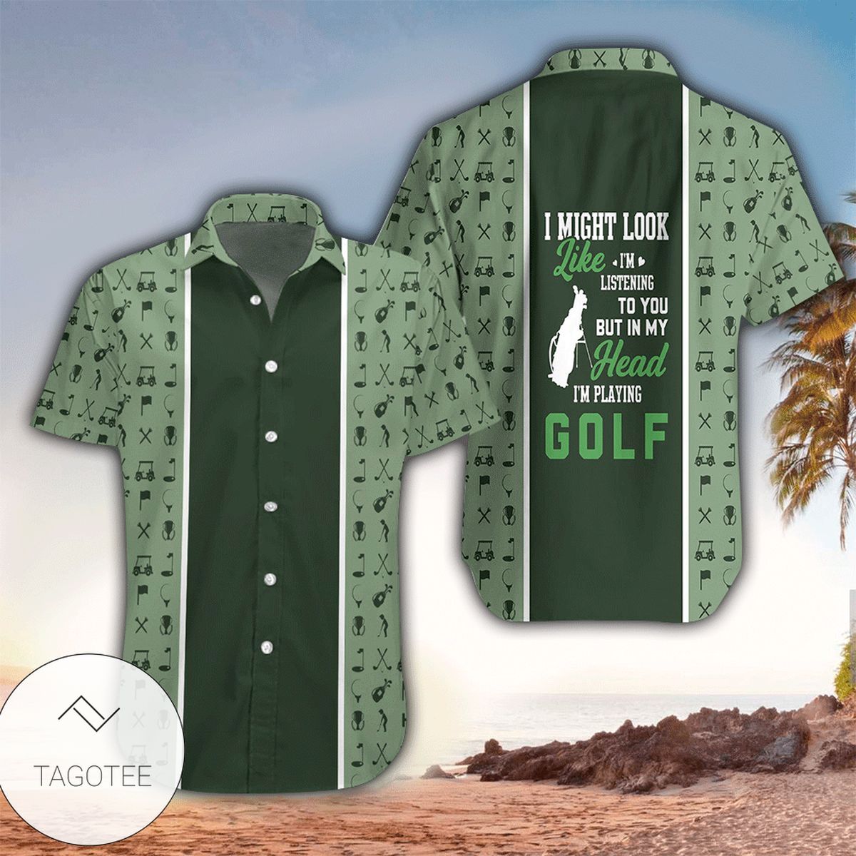 Golf Icon Seamless Pattern Hawaiian Shirt