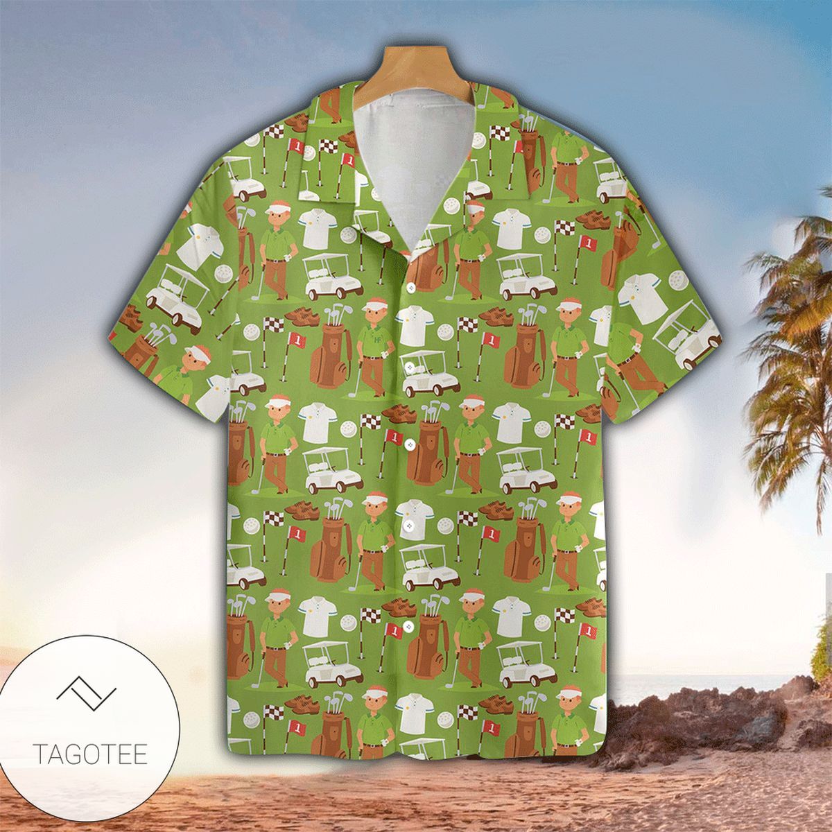 Golf Retro Golfing Papa Hawaiian Shirt