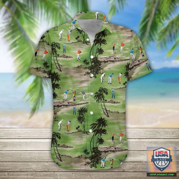 Golf Tropical Green Hawaiian Shirt