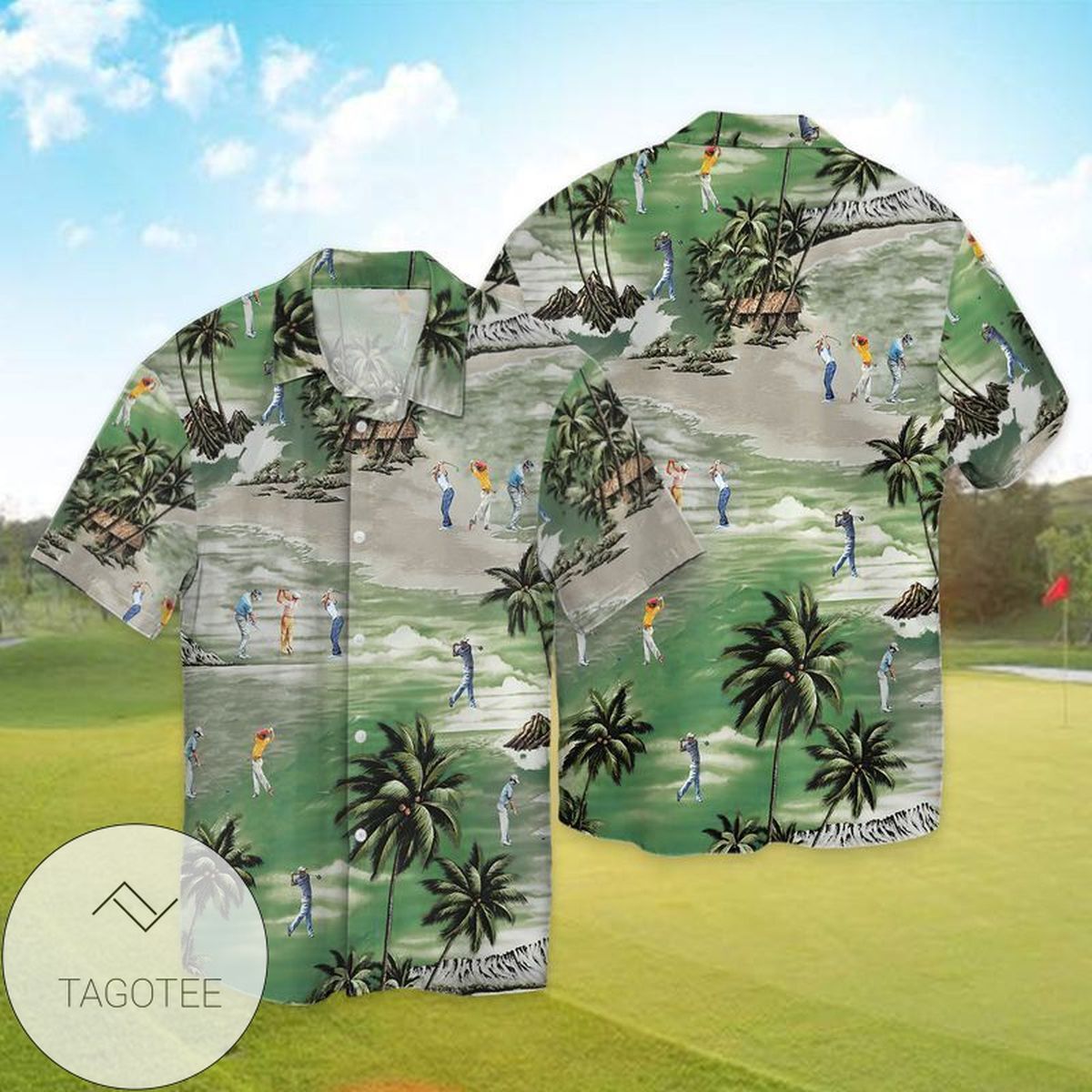 Golf Retro Golfing Papa Hawaiian Shirt