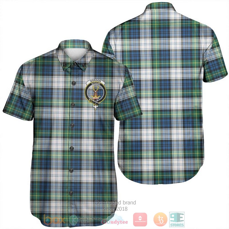 Gordon Dress Modern Tartan Crest Hawaiian Shirt