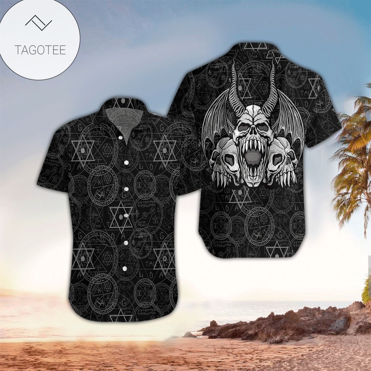 Goth Hawaiian Shirt Goth Button Up Shirt