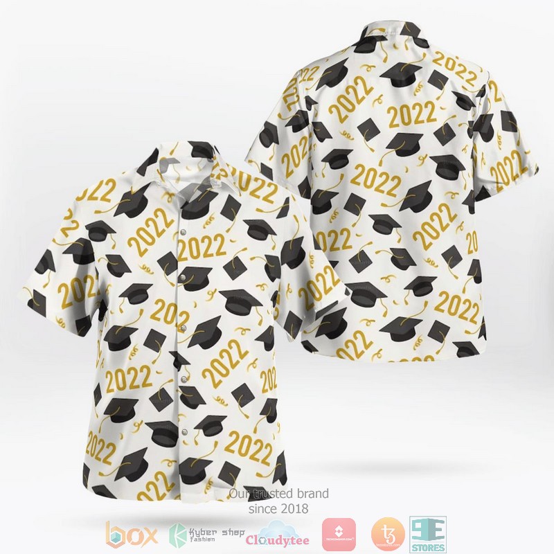 Graduation pattern black Hawaiian Shirt