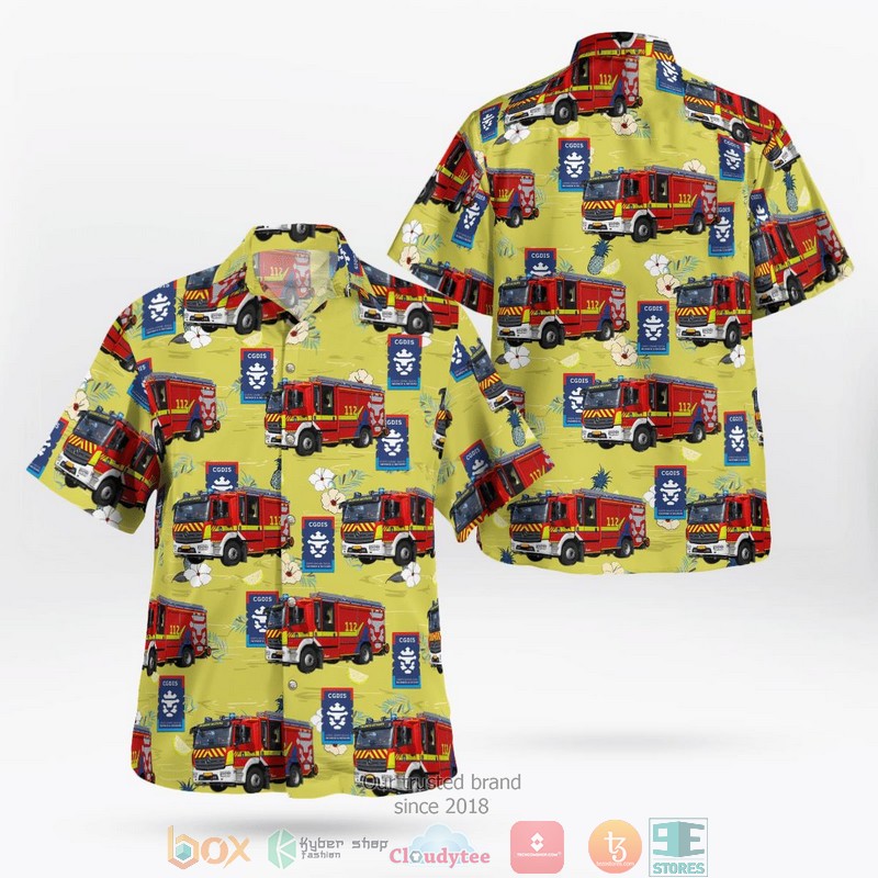 Grand-Ducal Fire and Rescue Corps of Luxembourg CGDIS HLF Mercedes Benz Atego Hawaiian Shirt