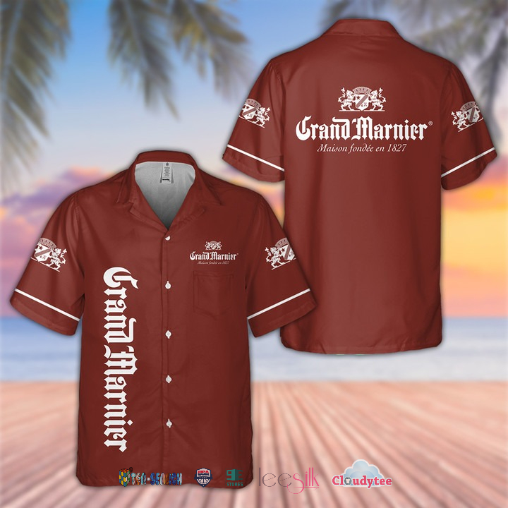 Grand Marnier Whiskey American Flag Hawaiian Shirt