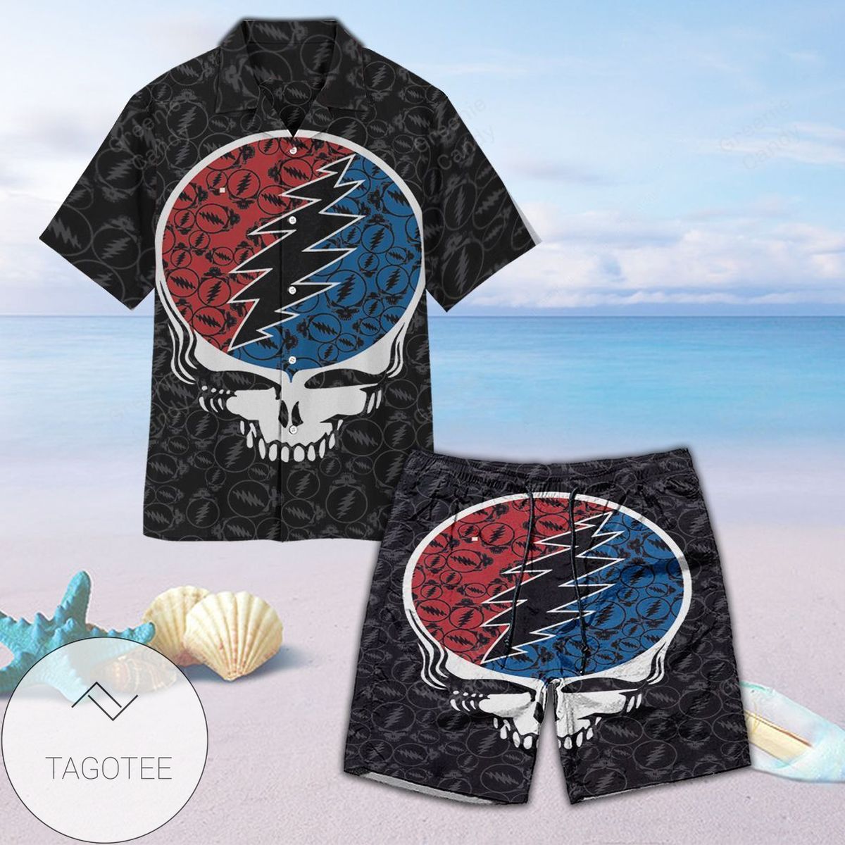 Grateful Dead All Over Print 3D Hawaiian Shirt And Beach Short