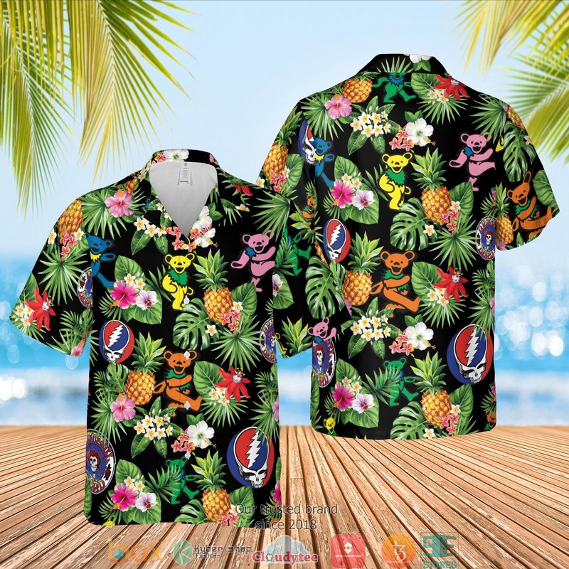 Grateful Dead Bear Aloha Hawaian Summer Outfit