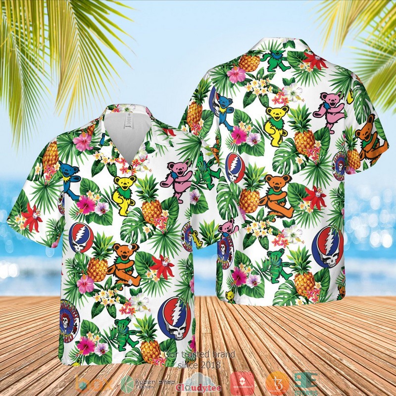 Grateful Dead Bear Aloha Hawaian Summer Outfit