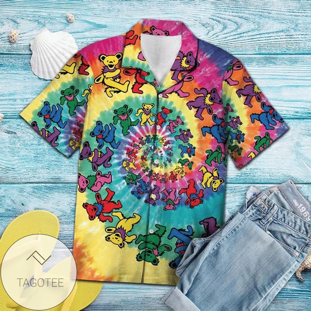 Grateful Dead Bears Colorful All Over Print 3D Unisex Hawaiian Shirt And Beach Short