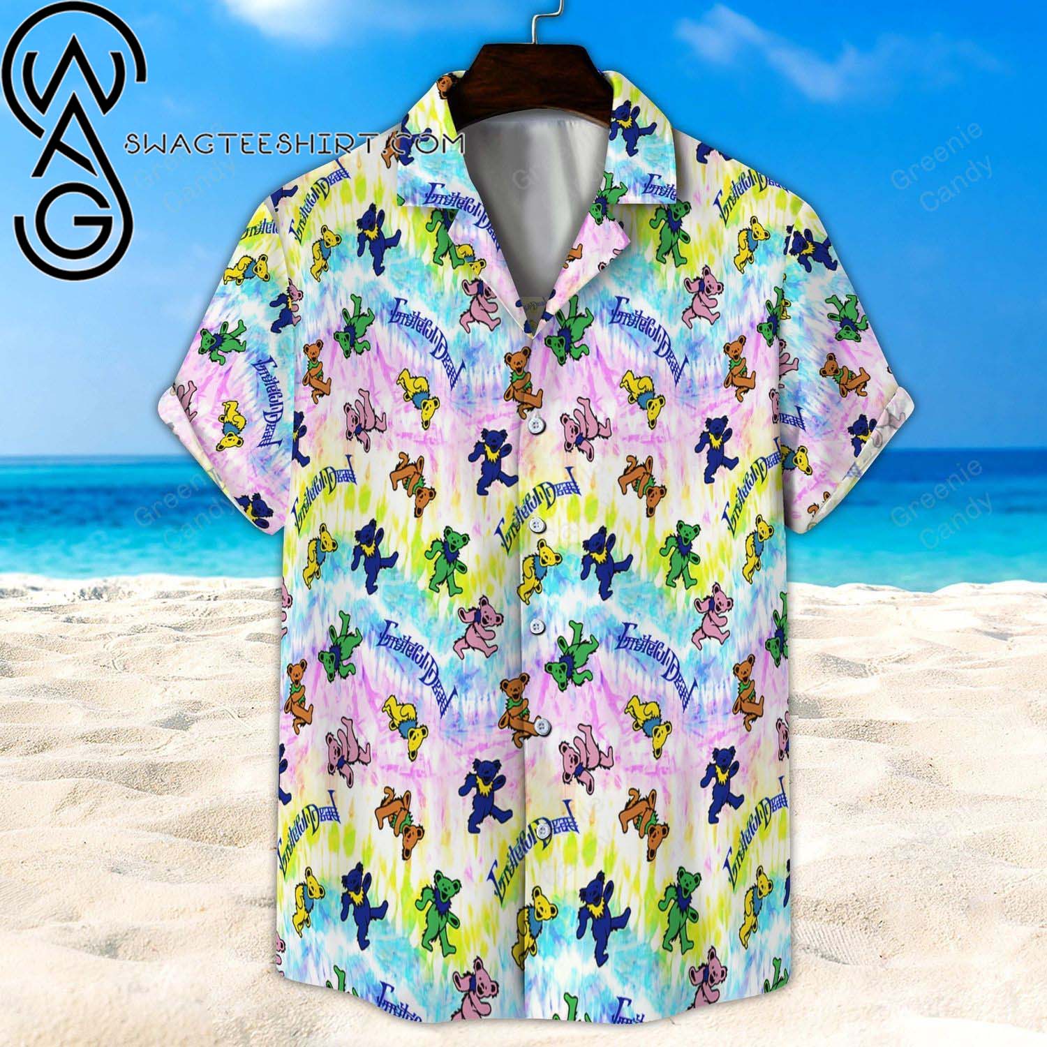 Grateful Dead Bears Seamless Circle All Over Print Aloha Hawaiian Shirt And Beach Short