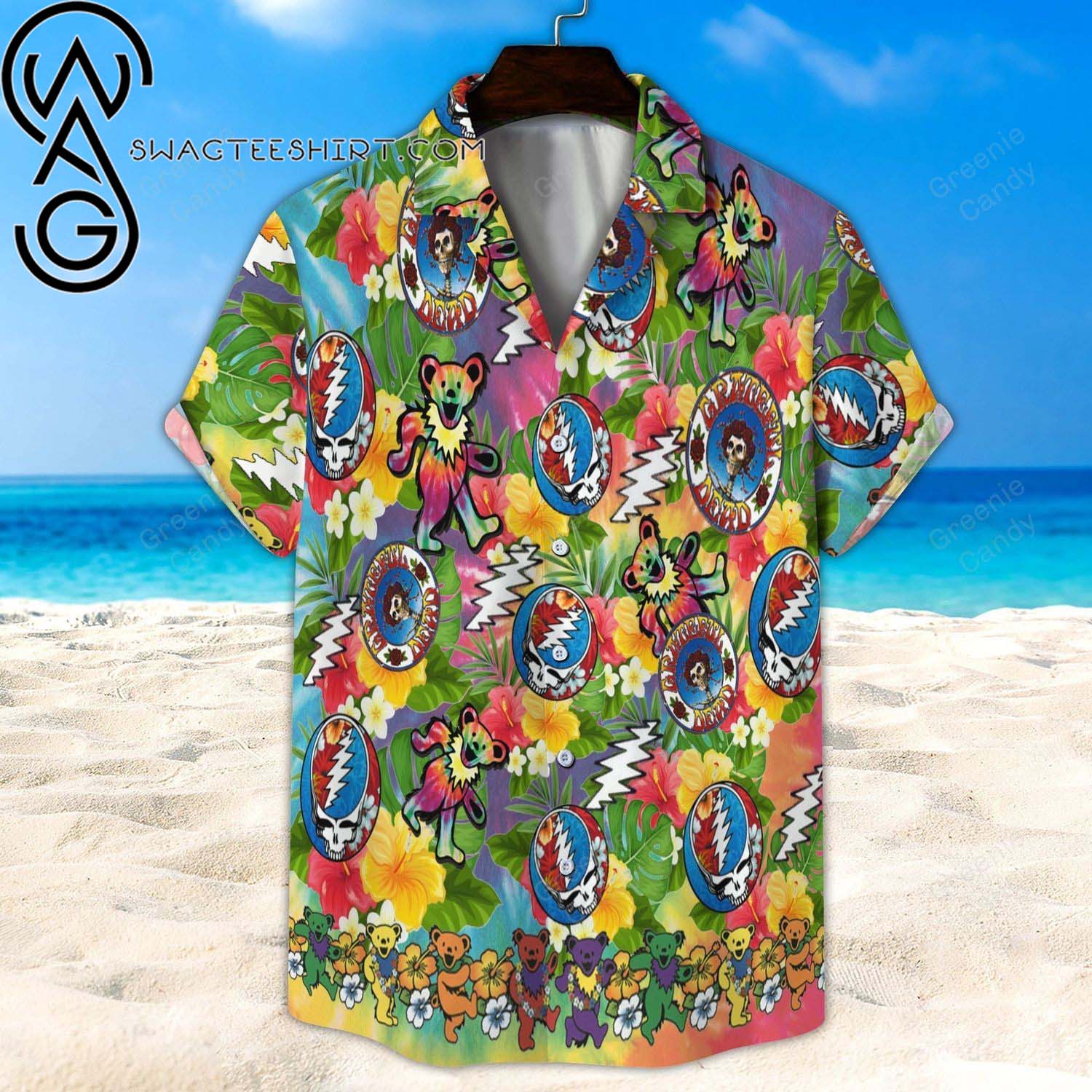 Grateful Dead Heart Tie Dye All Over Print Hawaiian Shirt And Beach Short