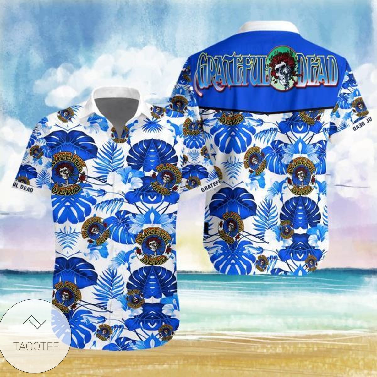 Grateful Dead Floral Skull Pattern All Over Print 3D Hawaiian Shirt And Beach Short – Purple