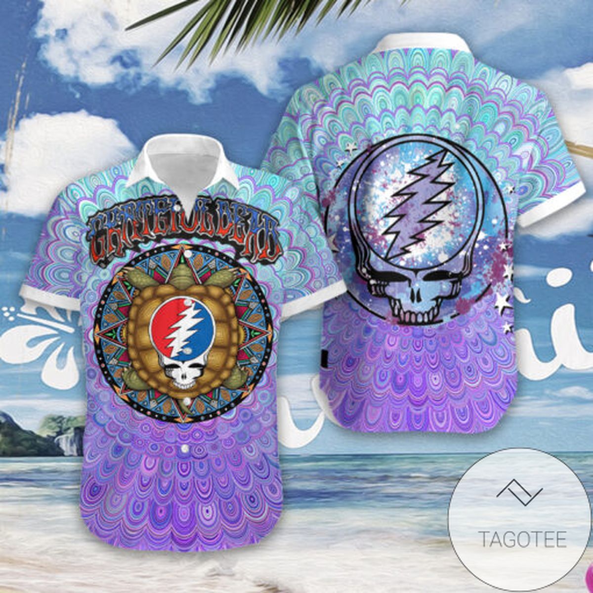 Grateful Dead Heart Tiedye All Over Print 3D Unisex Hawaiian Shirt And Beach Short