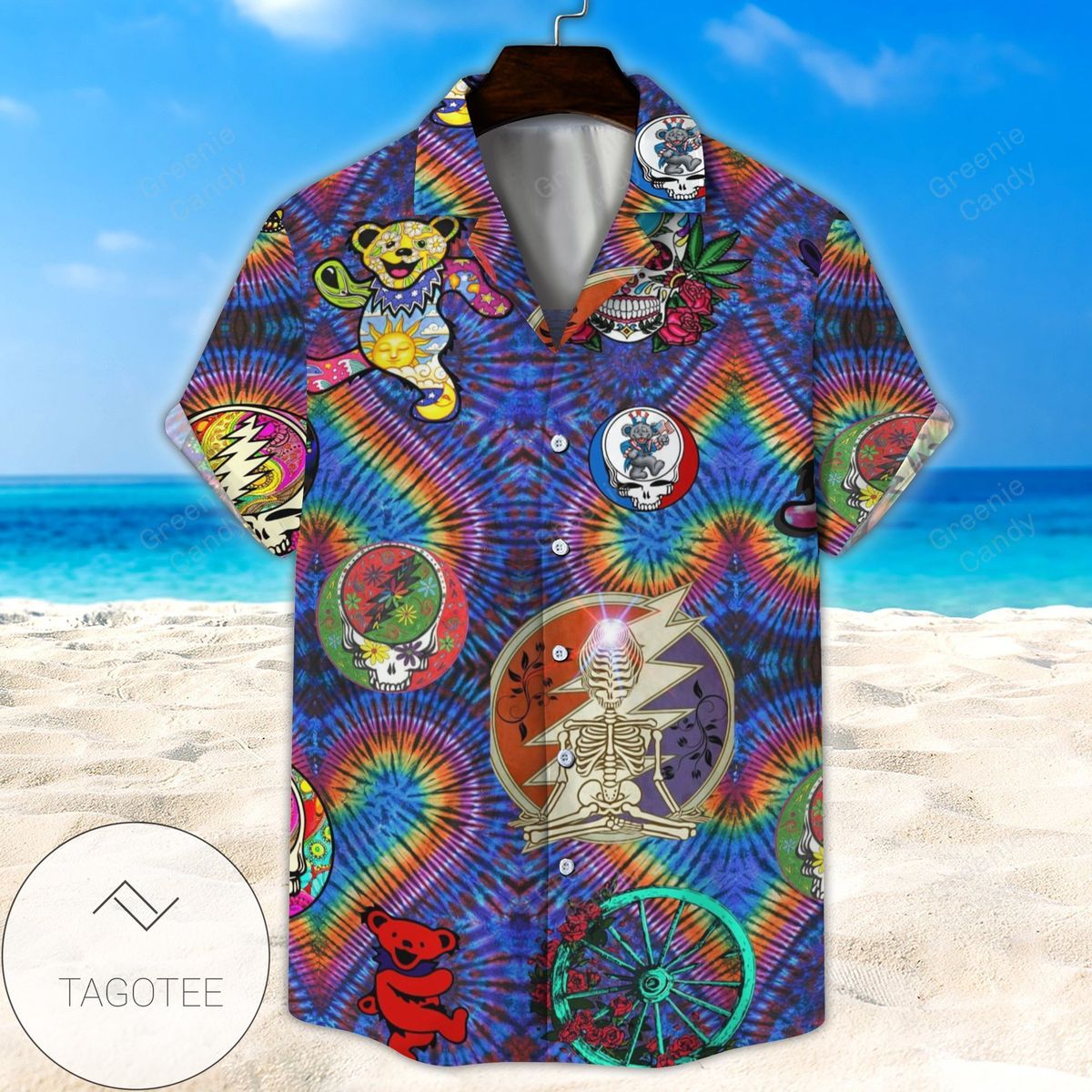 Grateful Dead Floral Skull Pattern All Over Print 3D Hawaiian Shirt And Beach Short – Purple