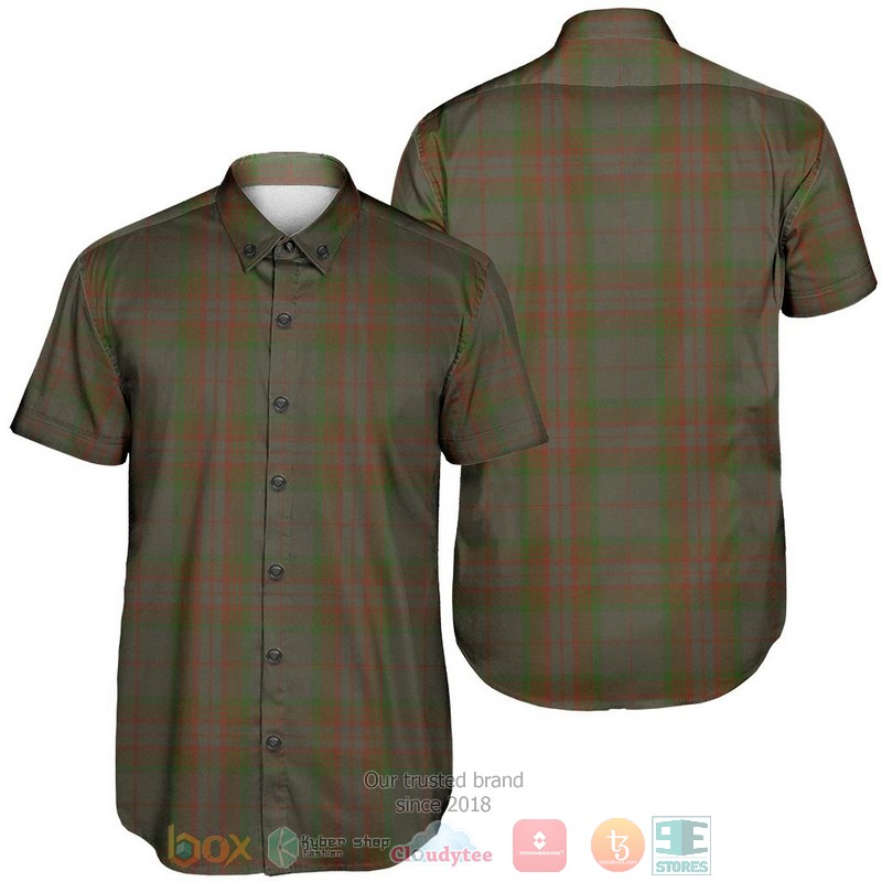 Gray Hunting Tartan Crest Hawaiian Shirt