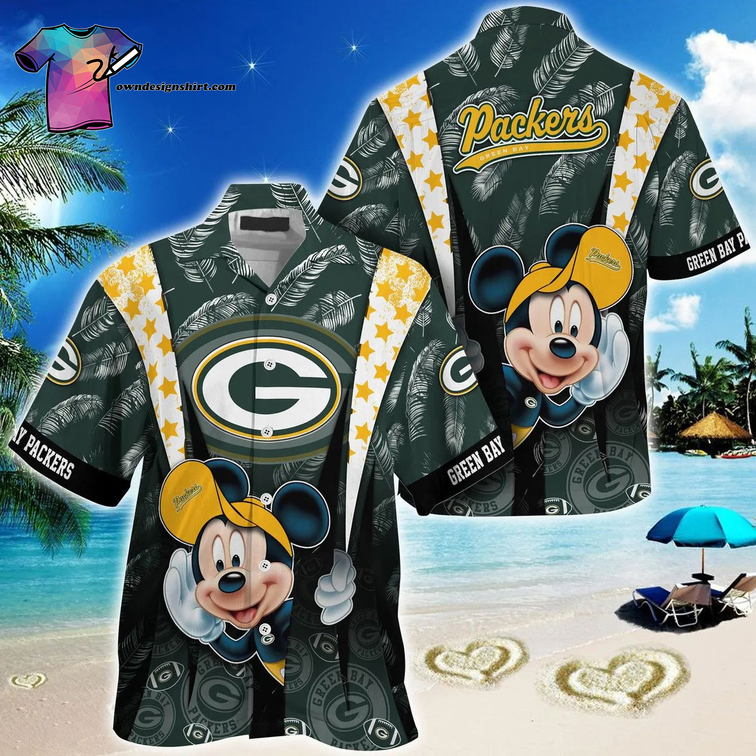 Green Bay Packers American Flag Skull Summer Aloha Hawaiian Shirt