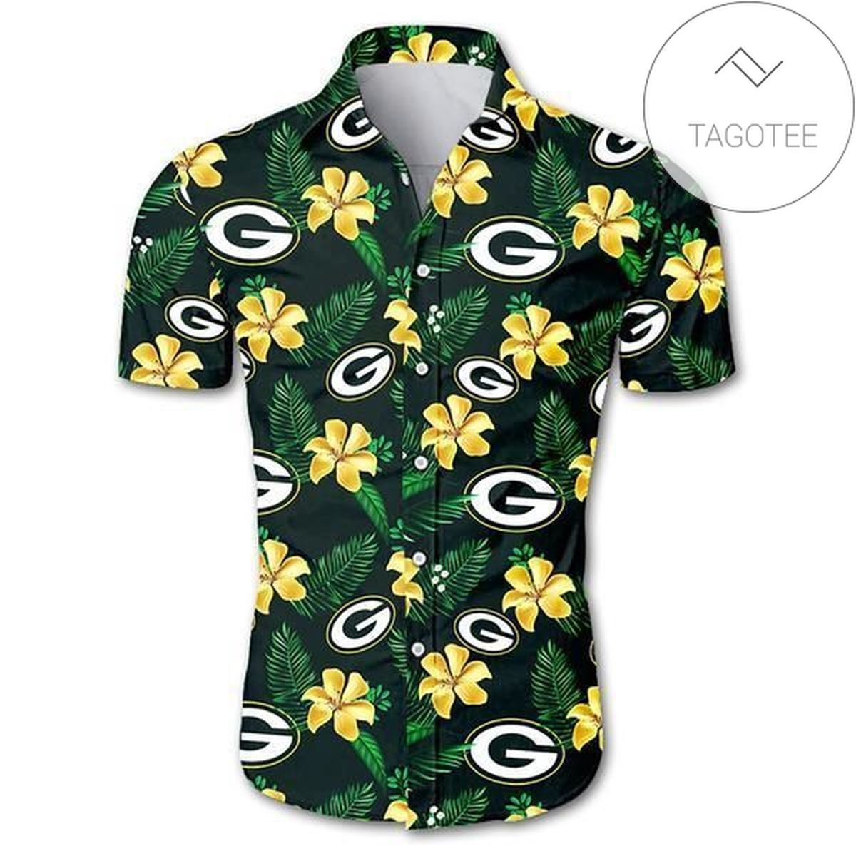 Green Bay Packers 12 Aaron Rodgers Black Golden Edition Jersey Inspired Authentic Hawaiian Shirt 2022