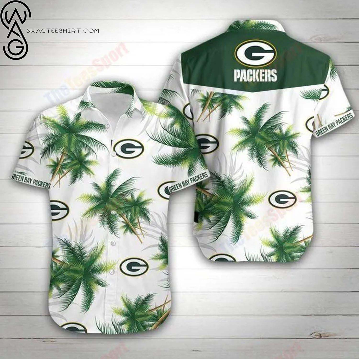 Green Bay Packers Coconut Trees Summer Aloha Hawaiian Shirt