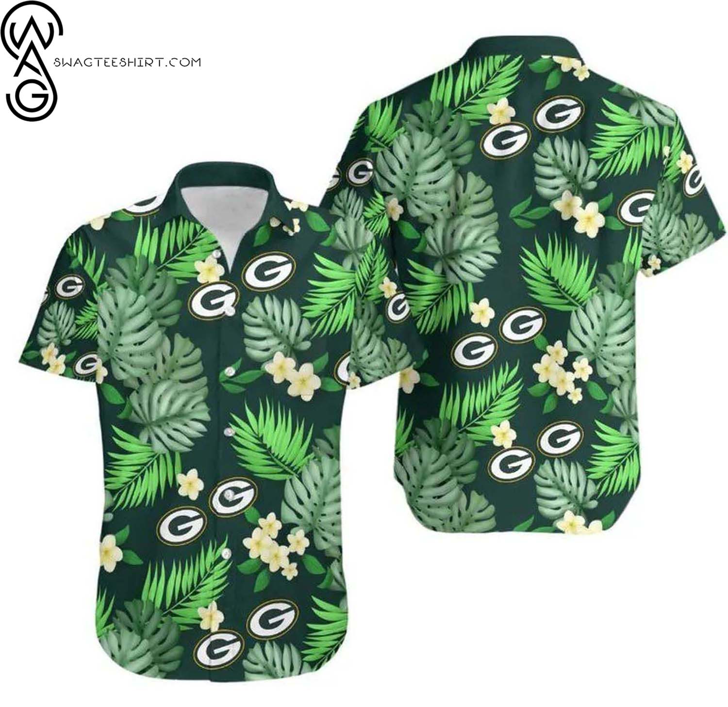 Green Bay Packers Flower And Coconut Trees Summer Aloha Hawaiian Shirt