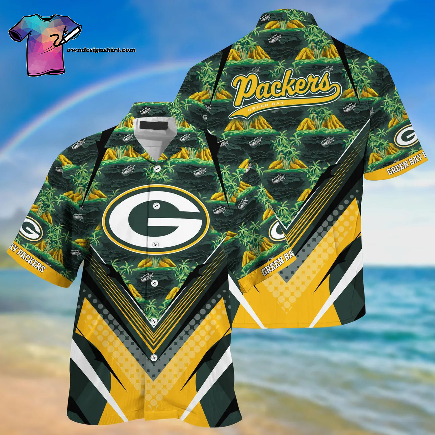 Green Bay Packers Snake And Skull Summer Aloha Hawaiian Shirt