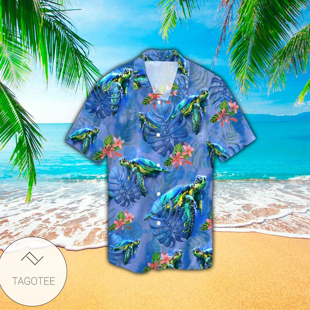 Green Watercolor Golf Silhouettes Hawaiian Shirt