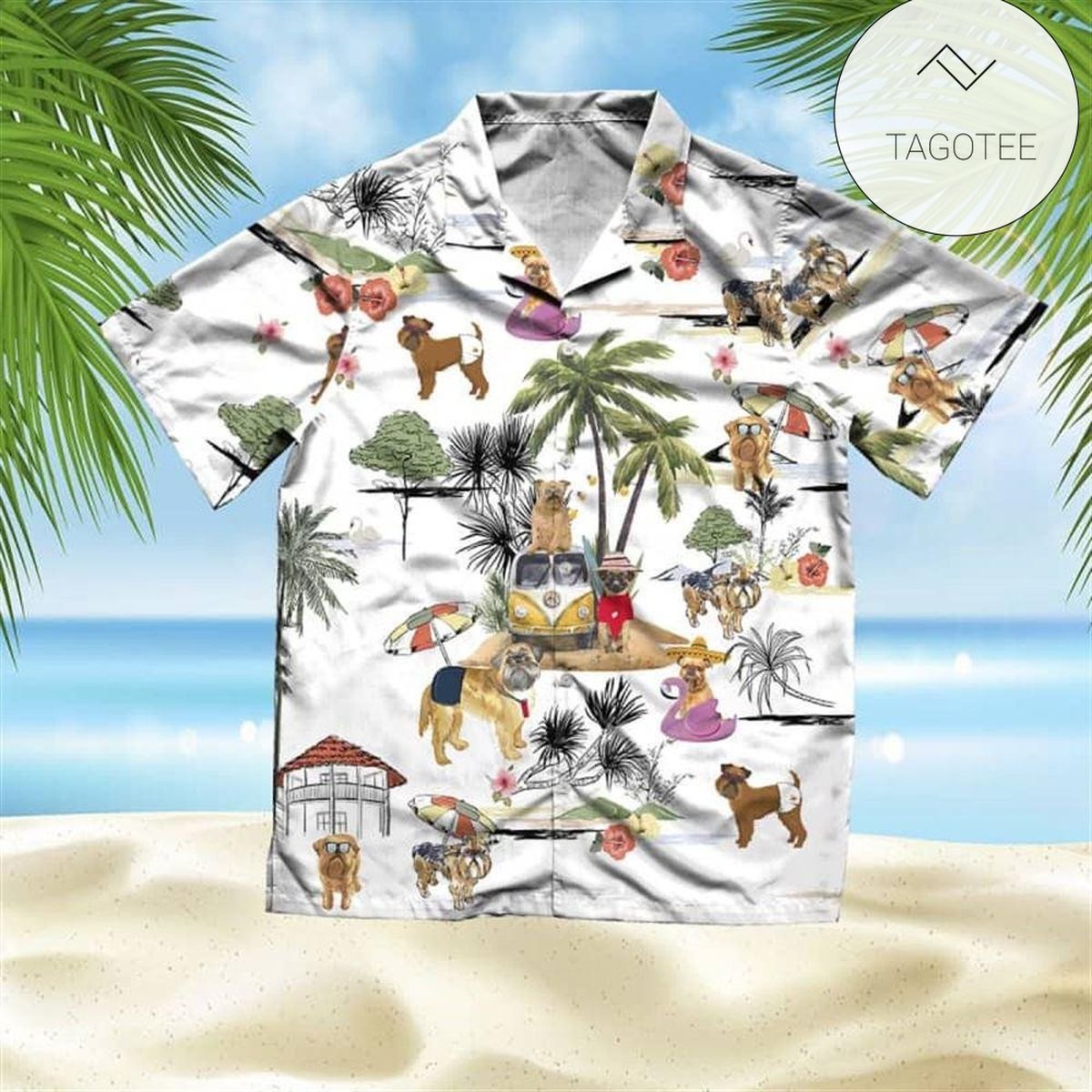 Grinch Tropical Floral Hawaiian Graphic Print Short Sleeve Hawaiian Casual Shirt