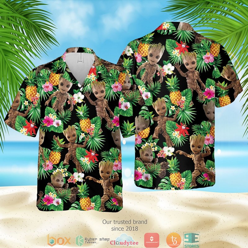 Groot Aloha Black Hawaian Summer Outfit