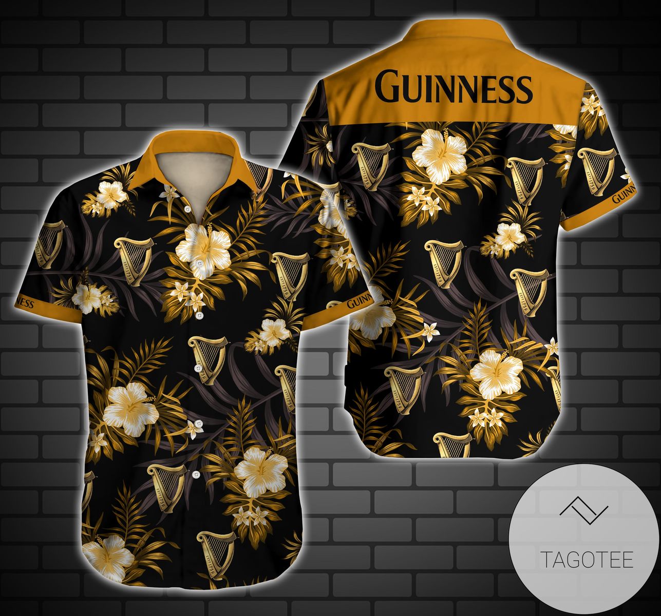 Guinness Beer All Over Print 3D Hawaiian Shirt – Black