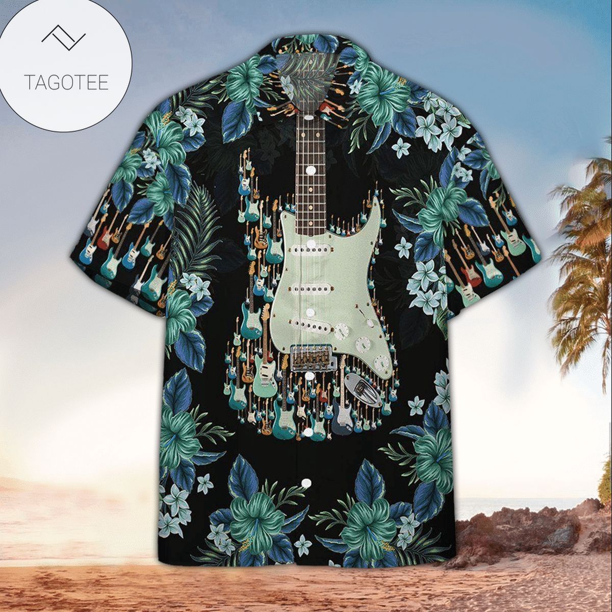 Guitar Aloha Tropical Authentic Hawaiian Shirt 2022s 3d 112dh