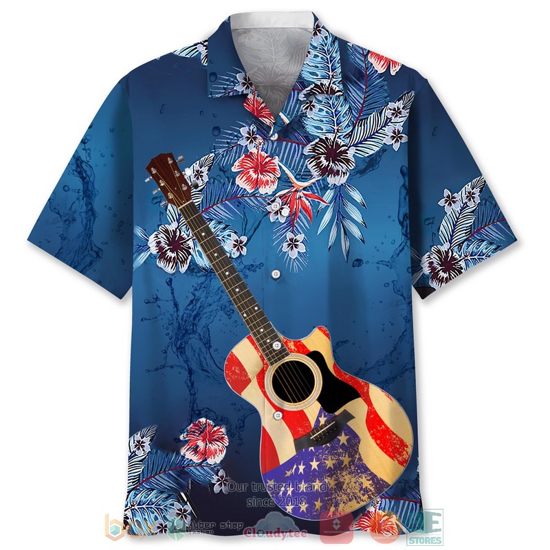 Guitar Tropical plant Hawaiian Shirt