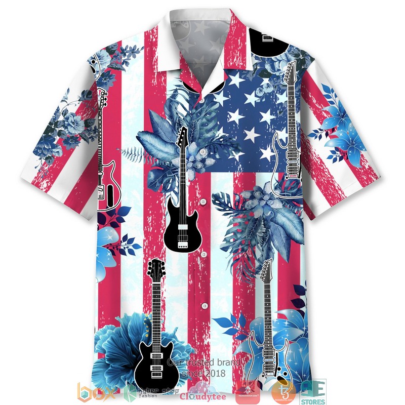 Guitar Tropical plant Hawaiian Shirt