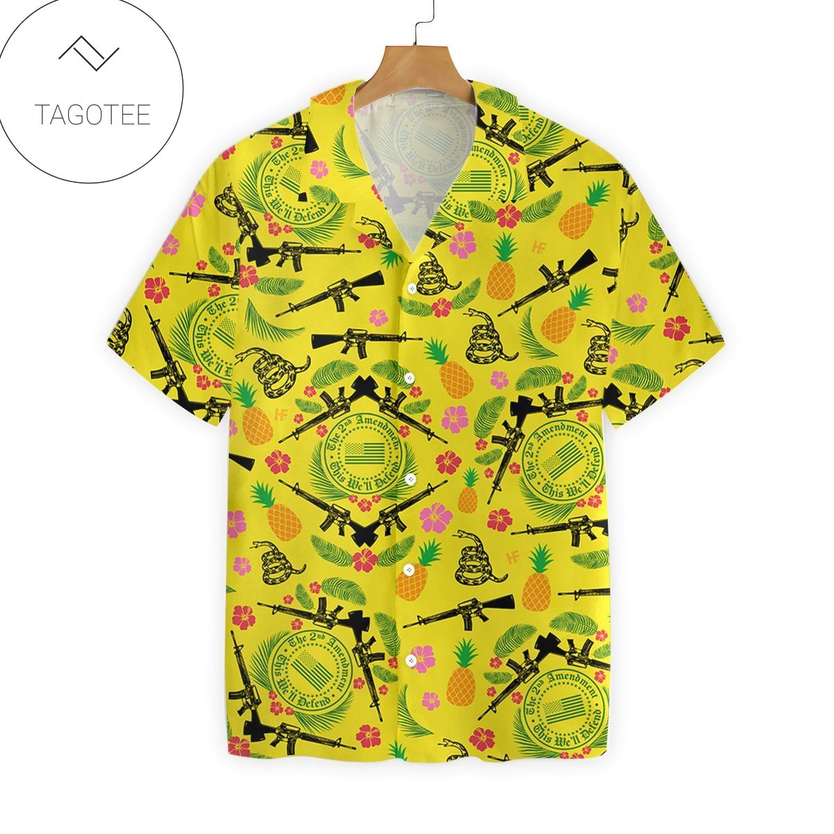 Gun Pineapple Hawaiian Shirt