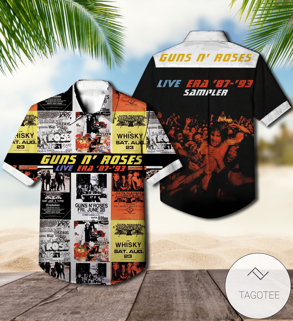 Guns N’ Roses Greatest Hits Compilation Album Cover Hawaiian Shirt