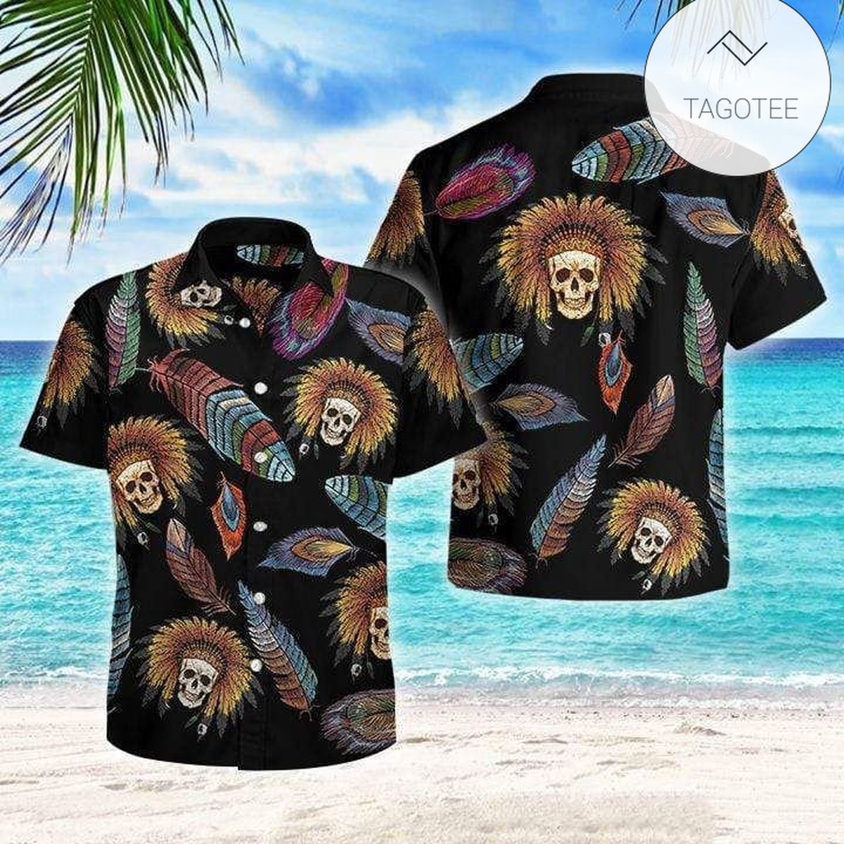 Halloween – Fire Skull Pattern Hawaiian Shirt