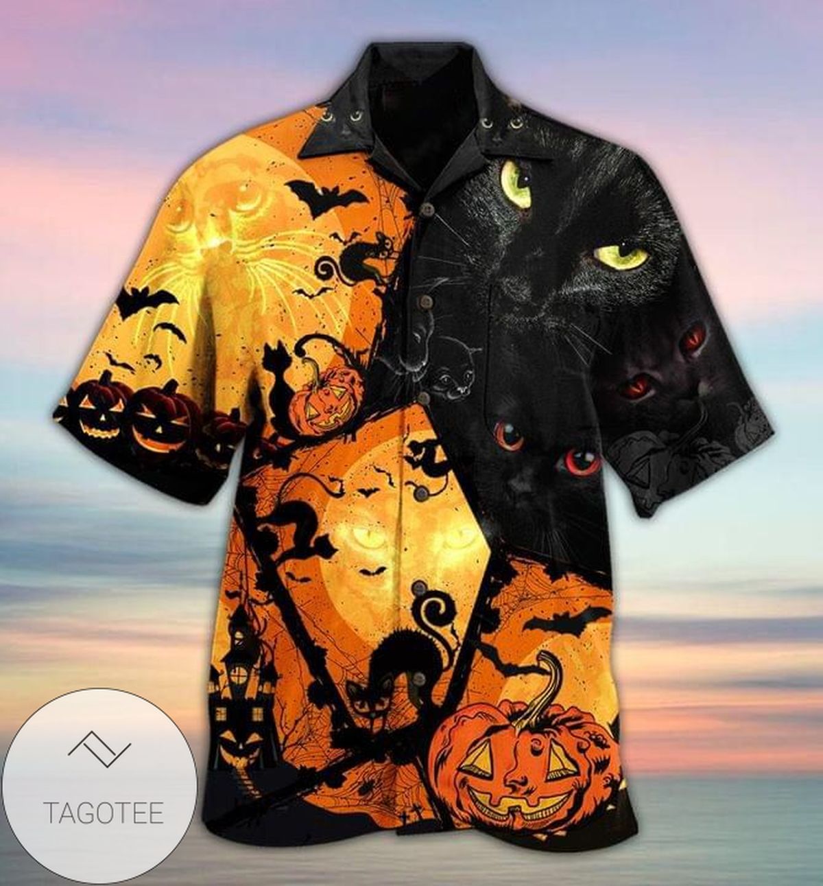 Halloween – Fire Skull Pattern Hawaiian Shirt