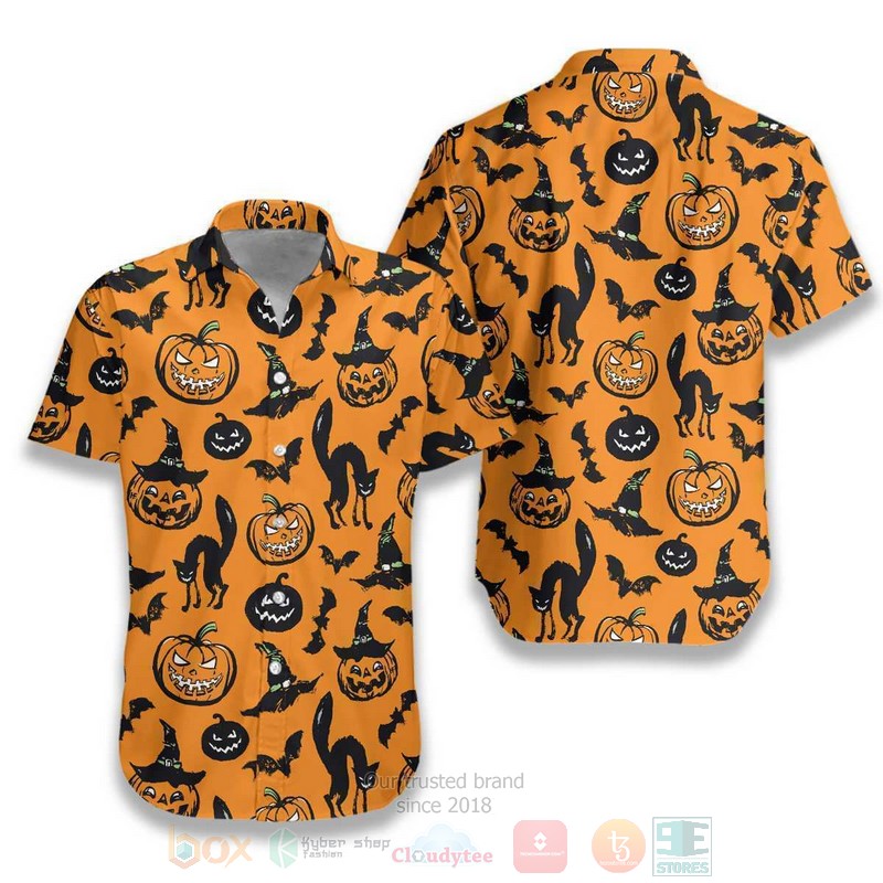 Halloween Boo Pumpkin Hawaiian Shirt