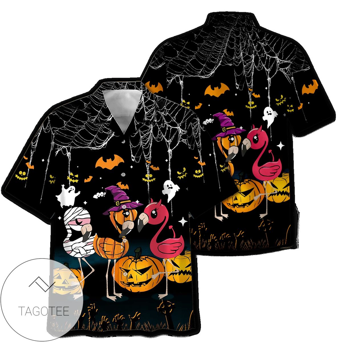 Halloween Flying Cats Hawaiian Shirt