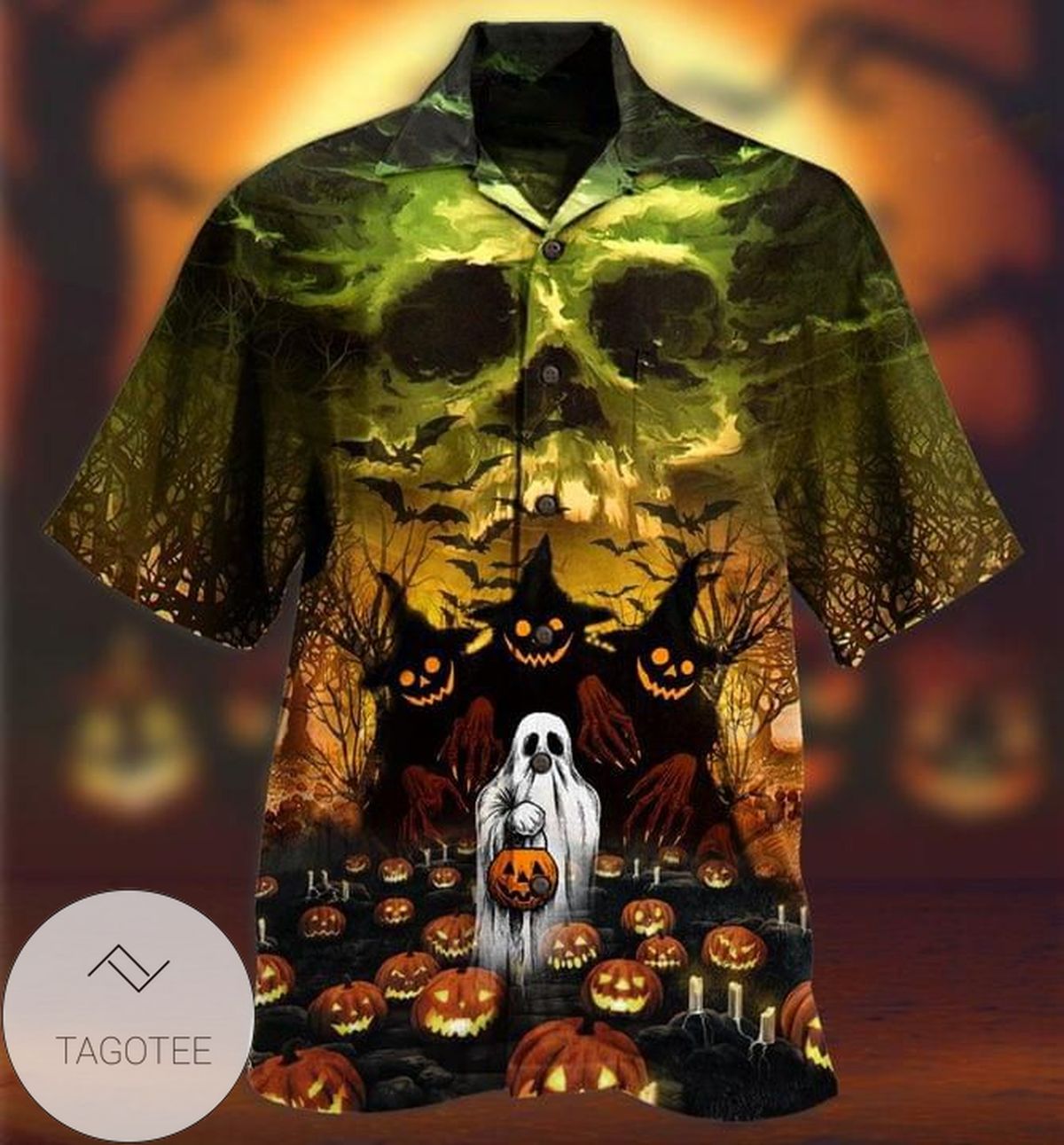 Halloween Funny Ghostface Surfing Tropical Island Hawaiian Aloha Shirts DH