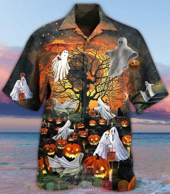 Halloween Pumpkin And Dragon Hawaiian Shirt